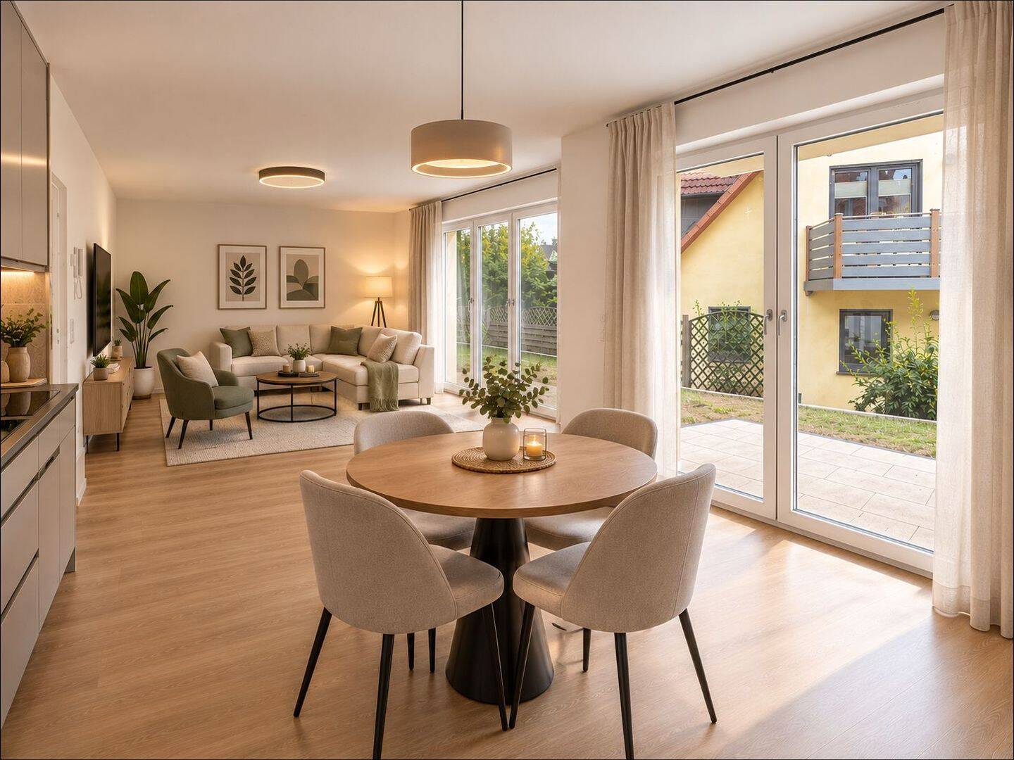 KfW 40 Standard: 2 Zimmer Neubauwohnung mit Terrasse und Garten, 63864 Glattbach
