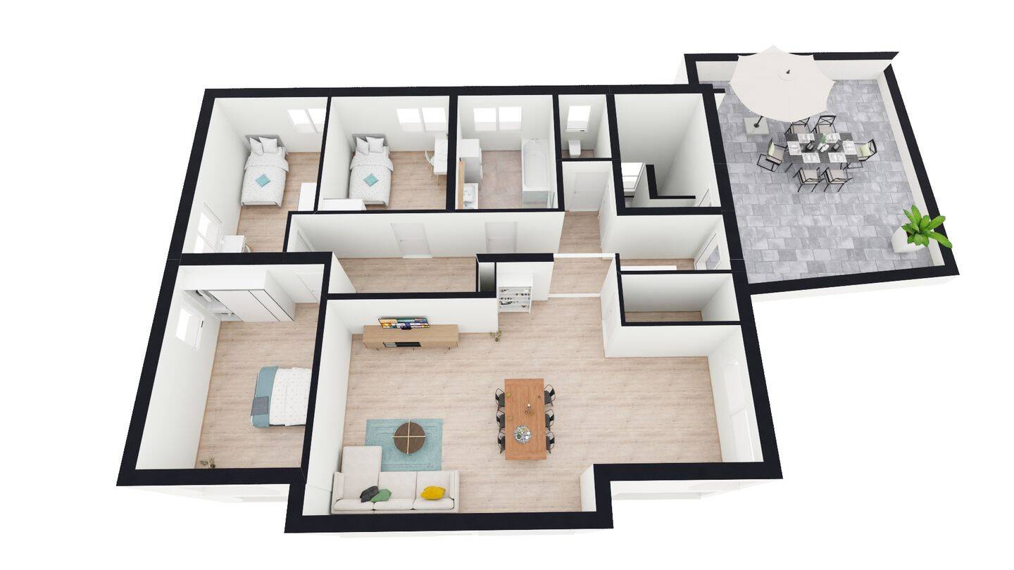Moderne 4 Zimmer Wohnung mit Dachterrasse in Sulzbach, 86551 Aichach