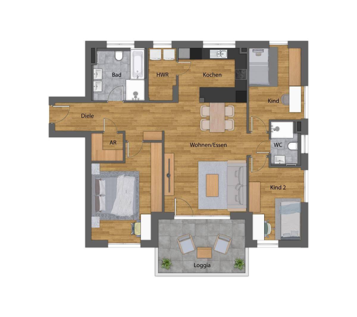 Großzügige und helle 4-Zimmerwohnung mit 2 Bädern in Tettnang-Zentrum, 88069 Tettnang
