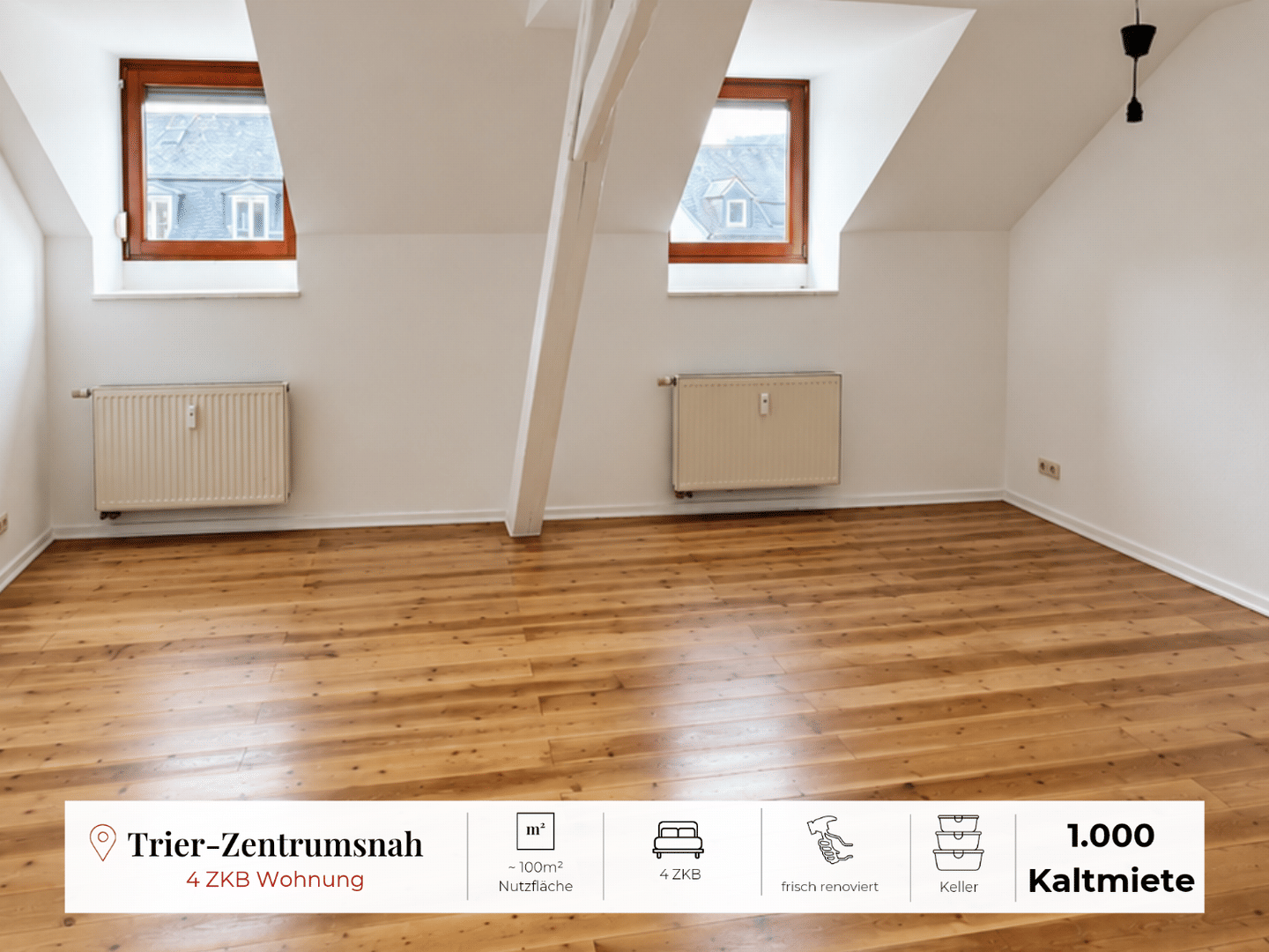 Frisch renovierte 4-Zimmer-Wohnung in zentraler Lage von Trier – nah an Innenstadt & Mosel, 54290 Trier (Innenstadt Trier-Süd)
