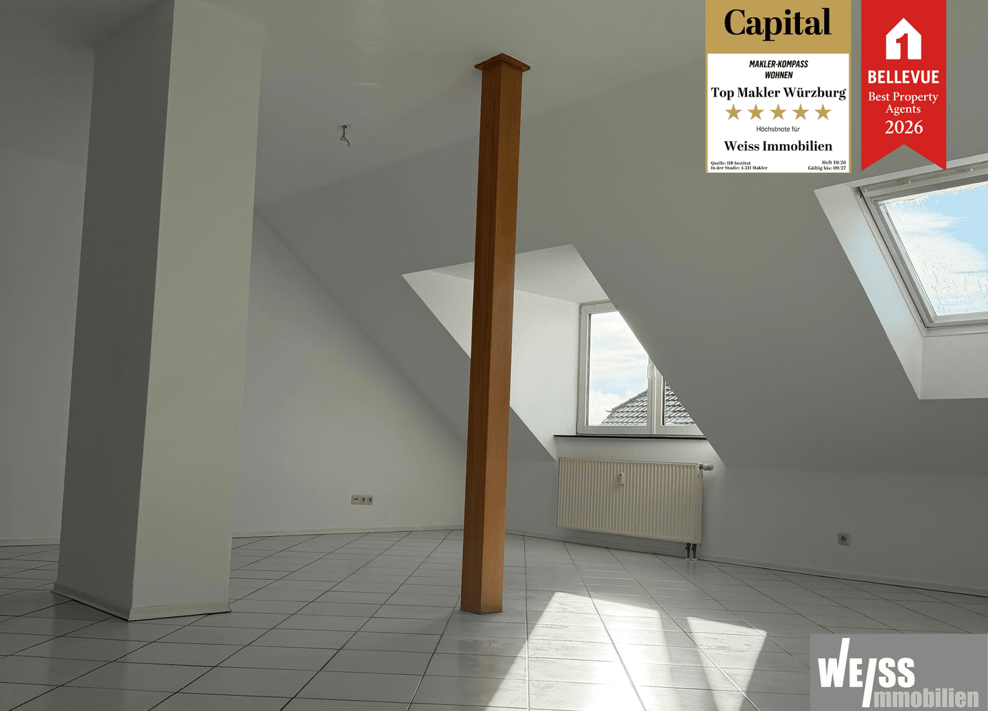 3-Zimmer Dachgeschoss Wohnung in Versbach -ohne Balkon-, 97078 Würzburg (Grombühl Lindleinsmühle Versbach)
