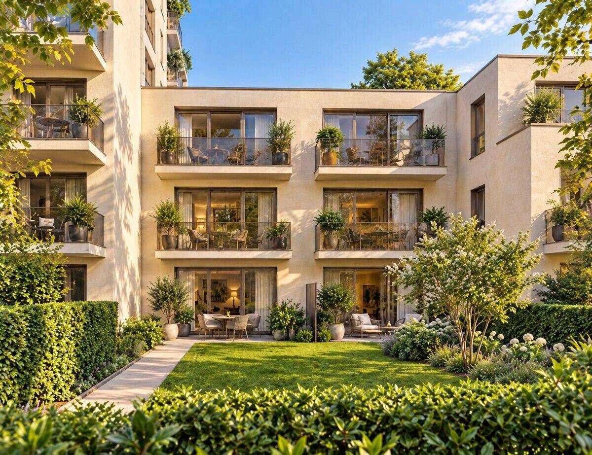 PANKOW: WOHNEN direkt am WASSER: ERSTBEZUG im LUXUS Neubau: KFW: 1-Zi-Whg mit 28 m² + Balkon ab 2027, 13156 Berlin (Pankow Kleingartenanlage Alte Baumschule Niederschönhausen Rosenthal)