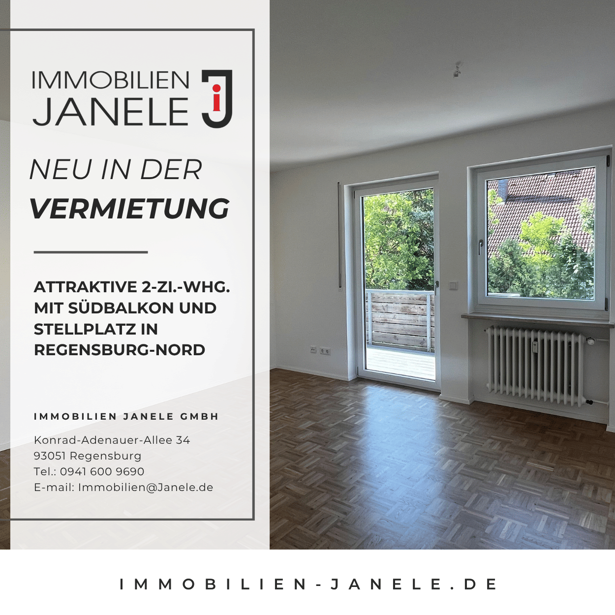 Attraktive 2-Zi.-Whg. mit Südbalkon und Stellplatz in Regensburg-Nord, 93057 Regensburg (Brandlberg-Keilberg Konradsiedlung-Wutzlhofen Reinhausen Sallern-Gallingkofen)