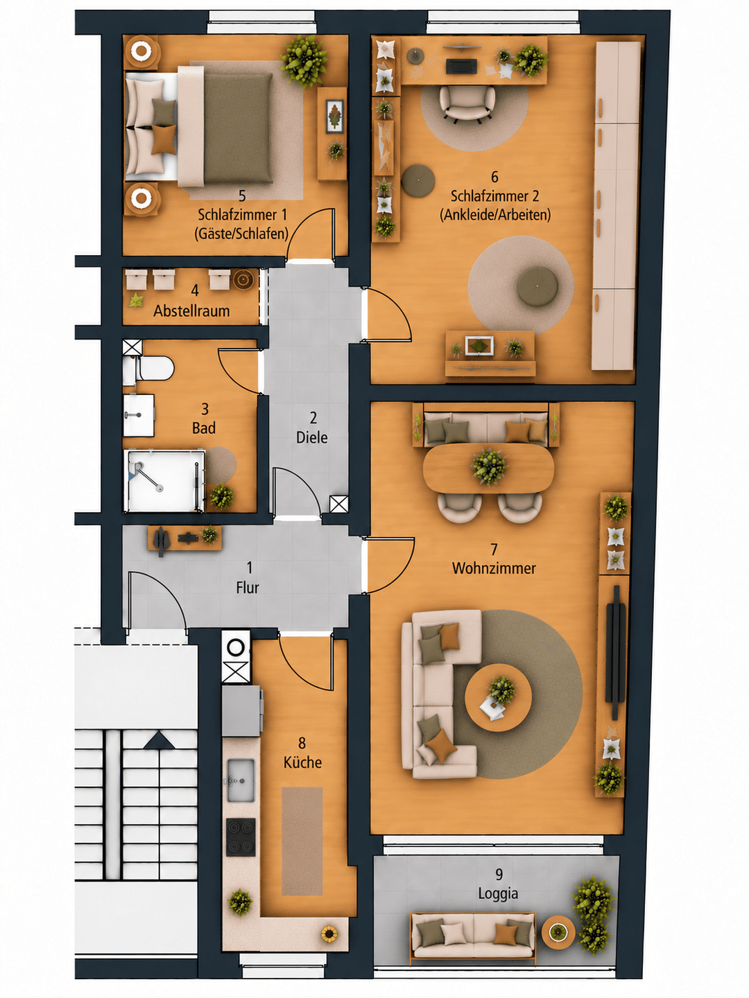 3-Zimmer-Wohnung mit Loggia | Erstbezug nach Sanierung, 45476 Mülheim an der Ruhr (Mitte Styrum)