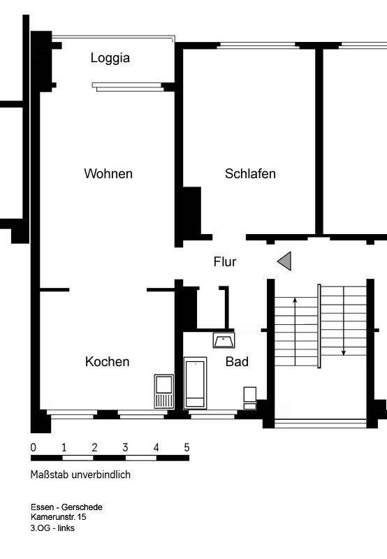 2-Zimmer-Wohnung in Essen Gerschede, 45357 Essen (Bedingrade Borbeck-Mitte Dellwig Frintrop Gerschede)
