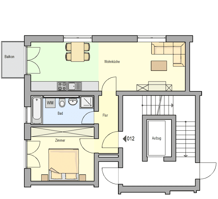 Schöne 2-Zimmer-Wohnung für Berufstätige, 90453 Nürnberg