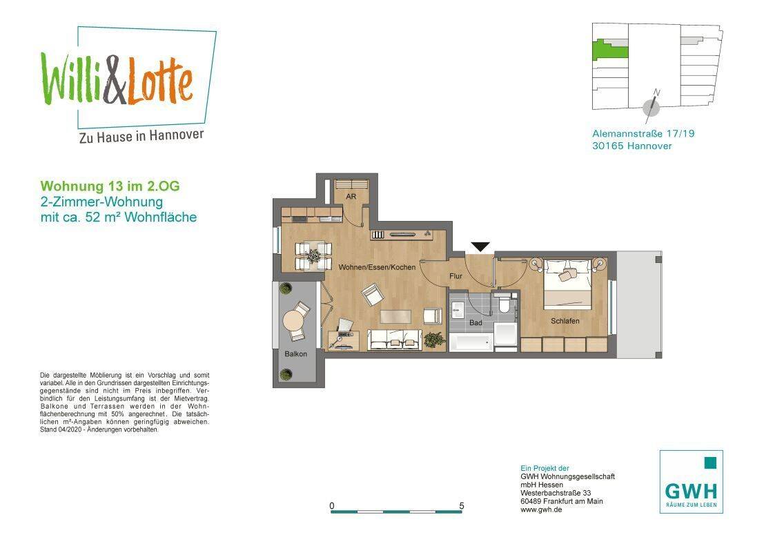 Schicke, neue 2 ZKB Wohnung in Hannover Vahrenwald-List. EBK, FUßbodenheizung, 30165 Hannover