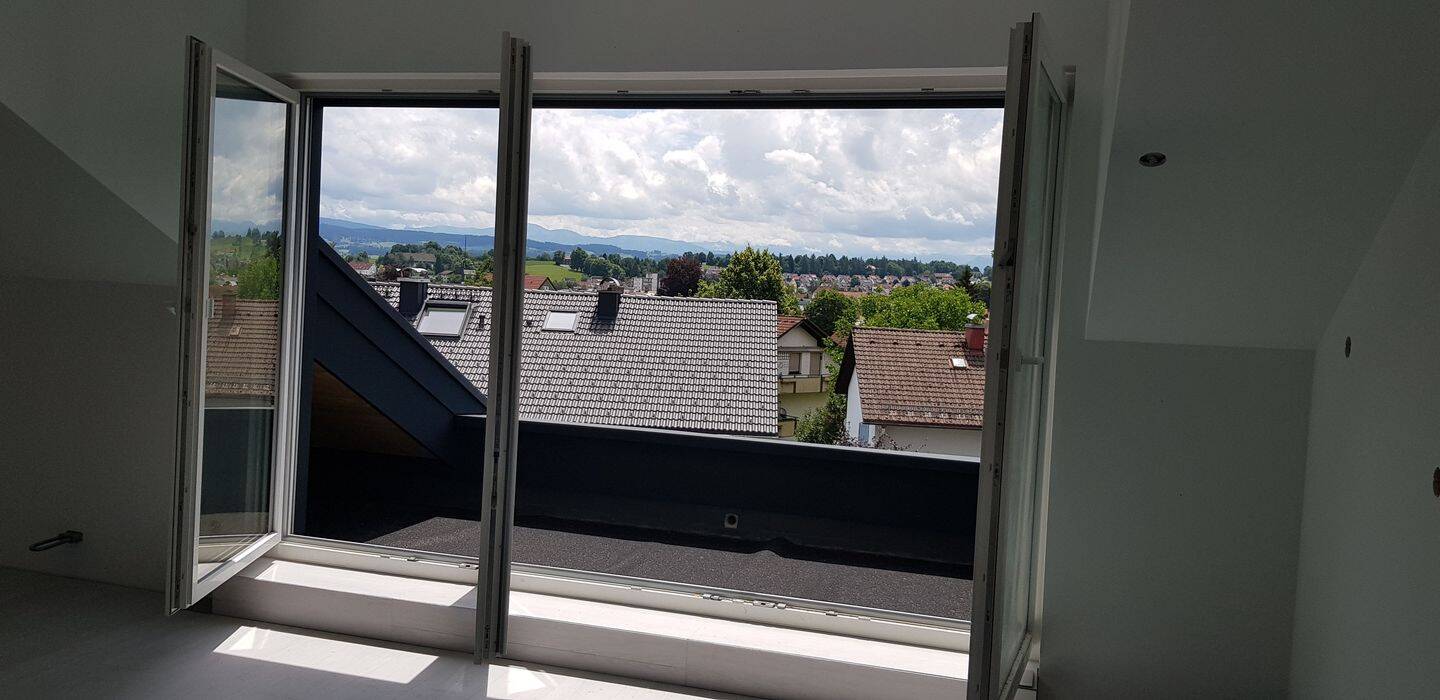 180-Grad-Panorama in DG-Neubau-Wohnung, hohe Räume, perfekt isoliert, ruhige Lage, 88161 Lindenberg i. Allgäu