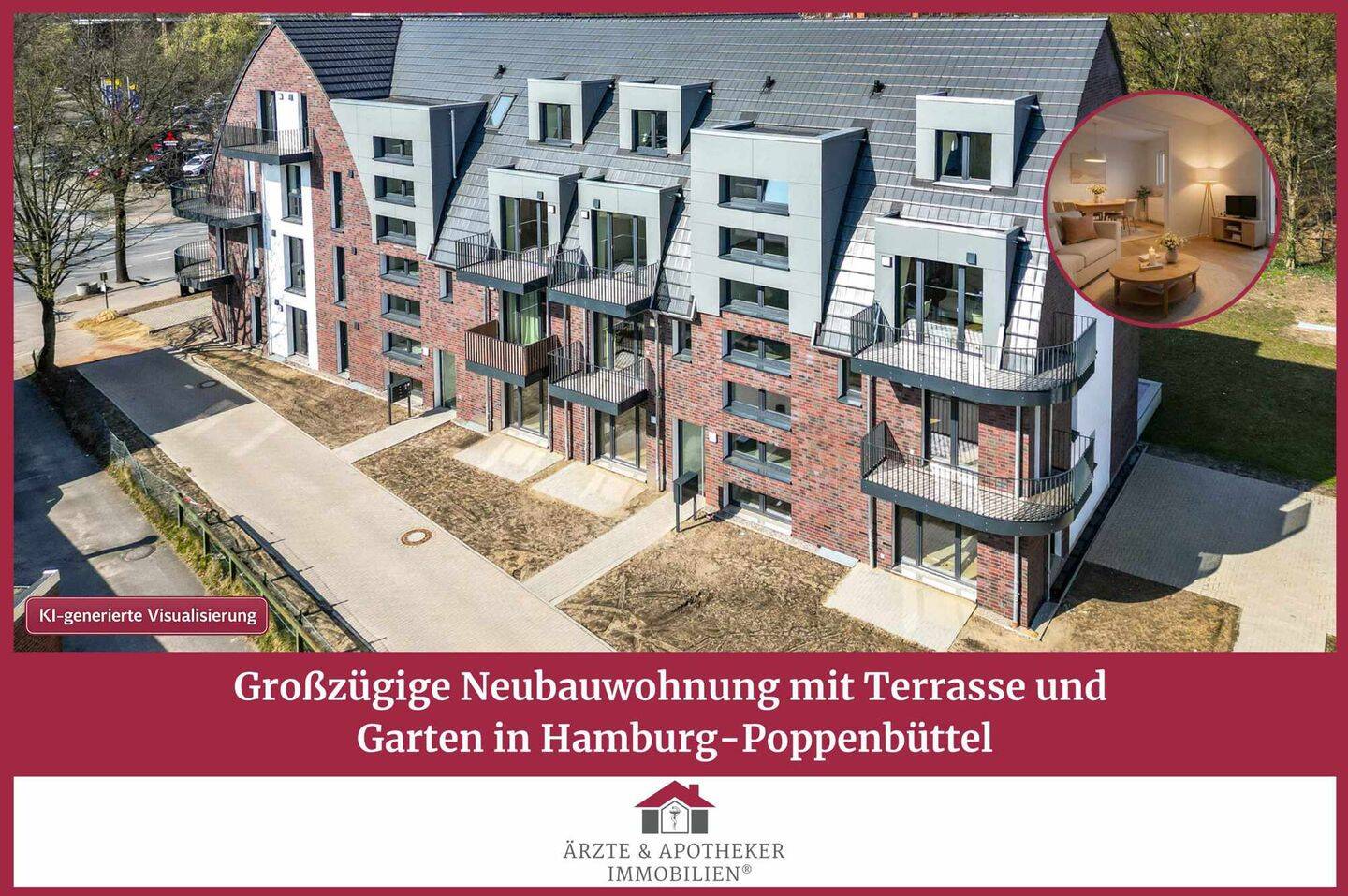 Großzügige Neubauwohnung mit Terrasse und Garten in Hamburg-Poppenbüttel, 22399 Hamburg (Wandsbek Hummelsbüttel Lemsahl-Mellingstedt Poppenbüttel)
