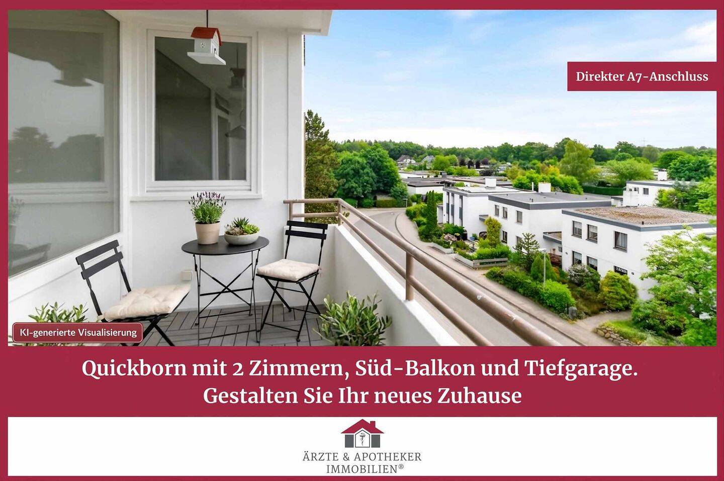 2-Zimmer-Wohnung mit Süd-Balkon und Fernblick in Quickborn, viel Potenzial für die eigene Gestaltung, 25451 Quickborn