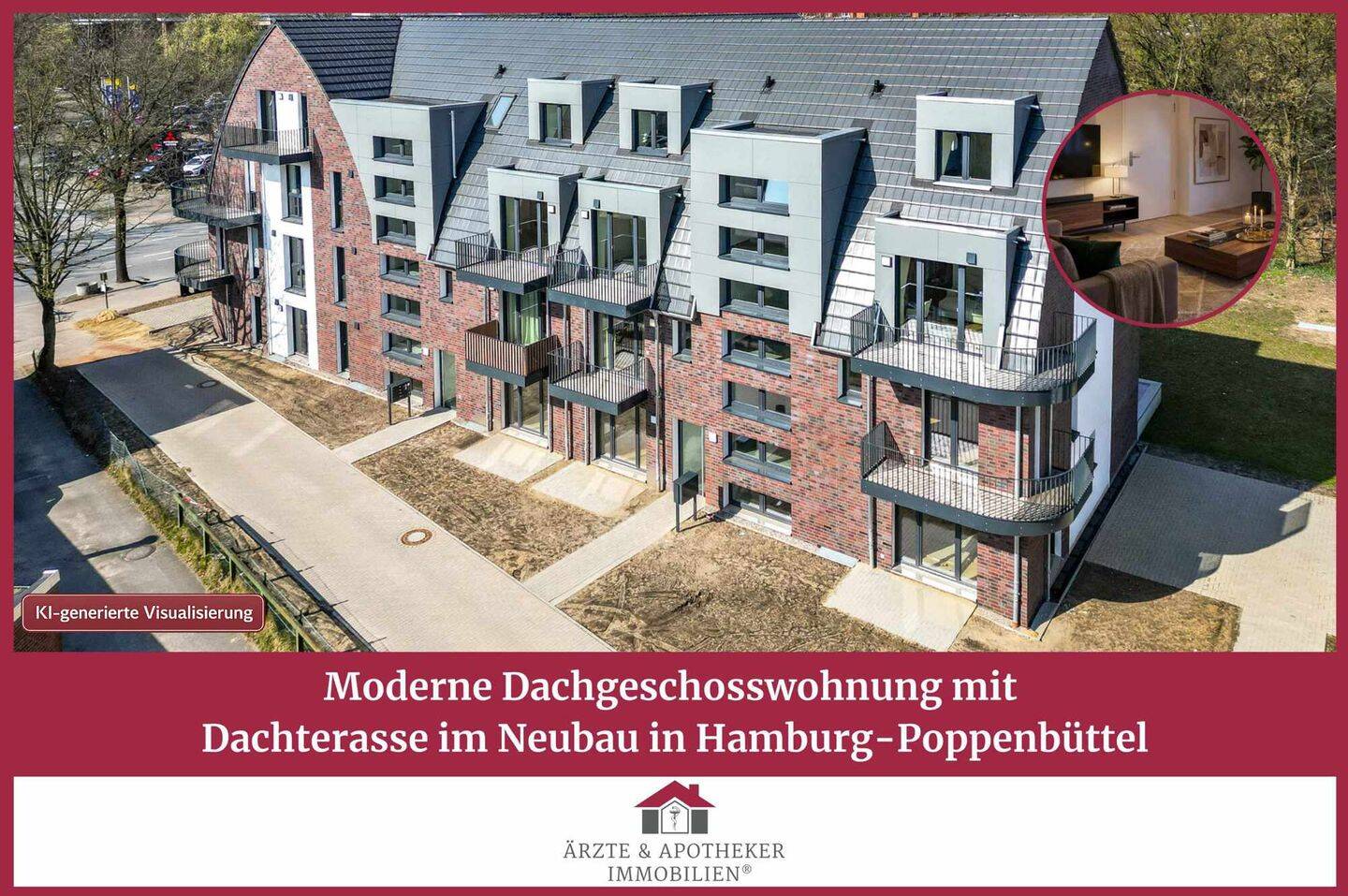 Moderne Dachgeschosswohnung mit Dachterasse im Neubau in Hamburg-Poppenbüttel, 22399 Hamburg (Wandsbek Hummelsbüttel Lemsahl-Mellingstedt Poppenbüttel)