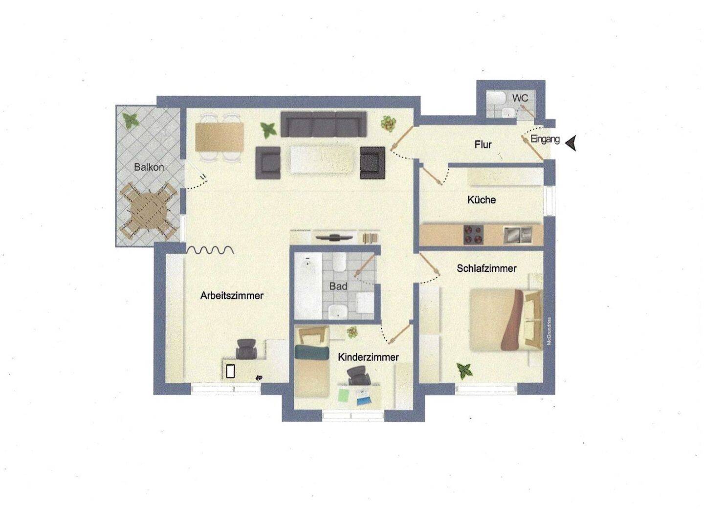 3,5-Zimmer Etagenwohnung, in ruhiger Wohnlage, mit überdachtem Südbalkon!, 70376 Stuttgart (Bad Cannstatt Burgholzhof Münster Zuffenhausen)