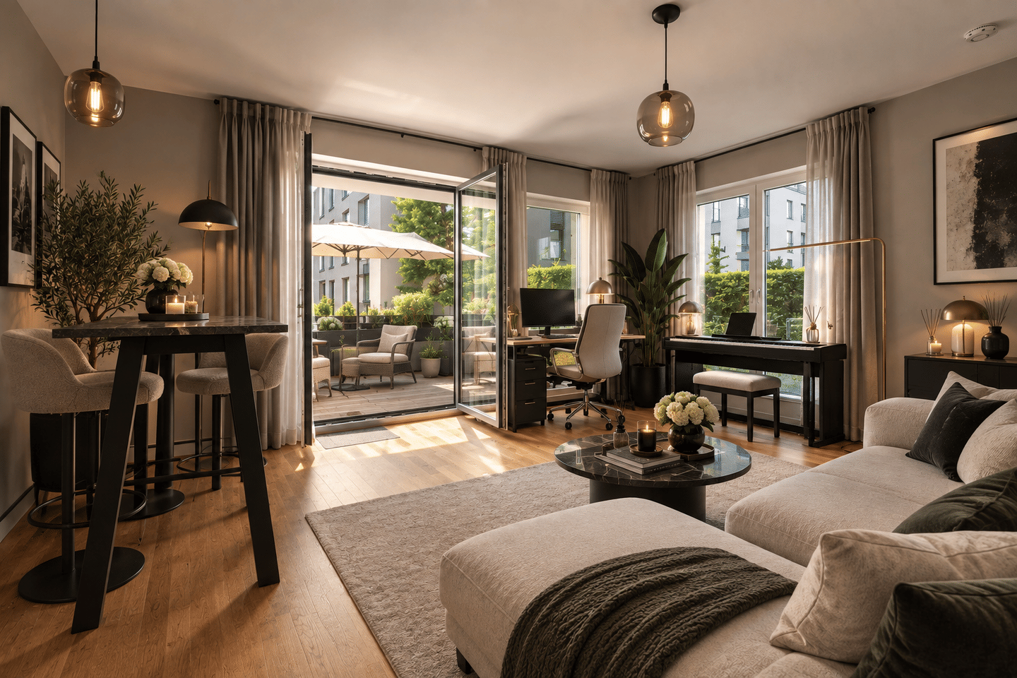 MÜNCHNER IG: Stilvolle 1,5-Zimmer-Wohnung in Schwabing mit Garten & Süd-Terrasse, 80807 München (Milbertshofen-Am Hart Schwabing-Freimann)