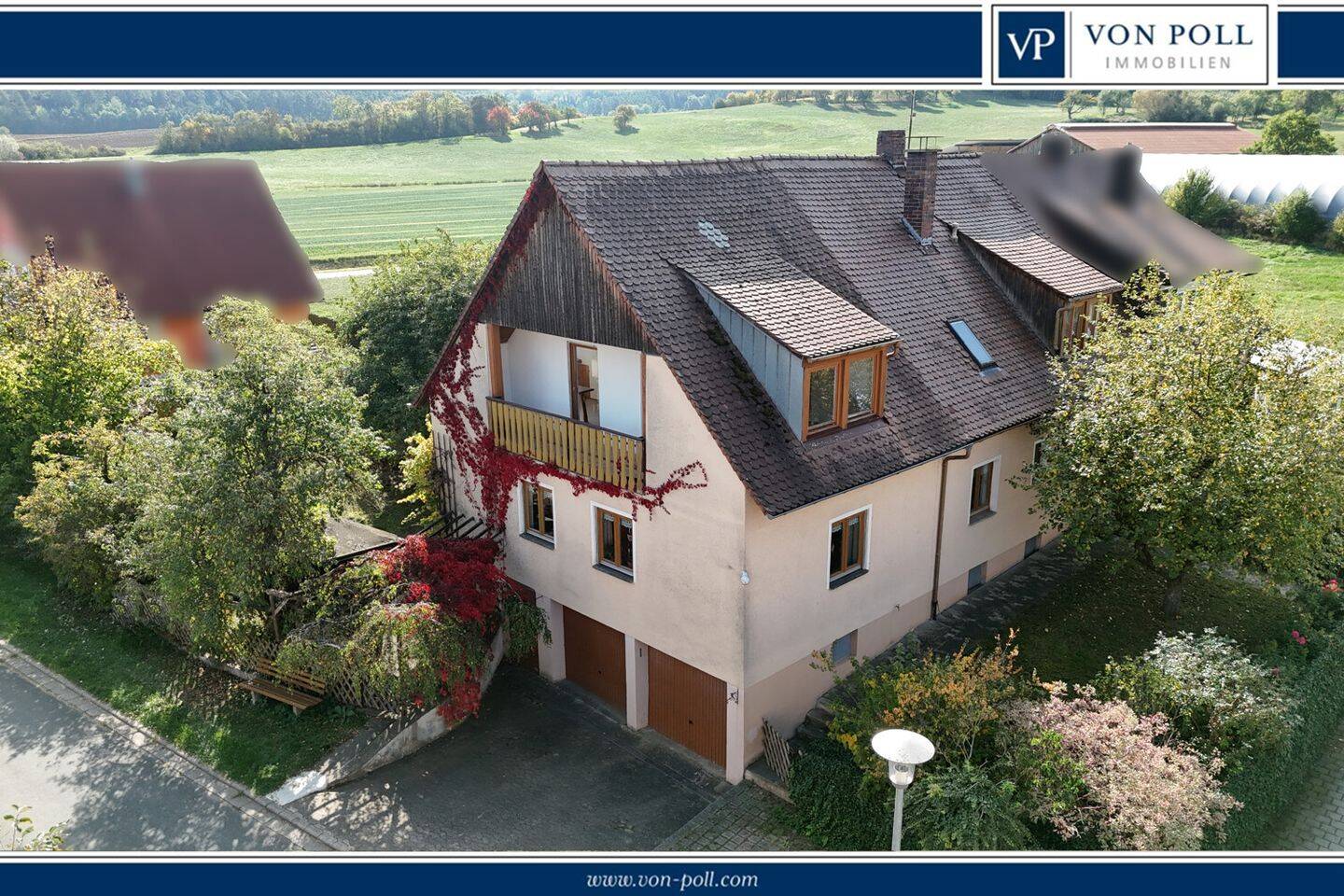 Großzügige Doppelhaushälfte mit zwei Wohneinheiten, schönem Garten und Doppelgarage, 91629 Weihenzell