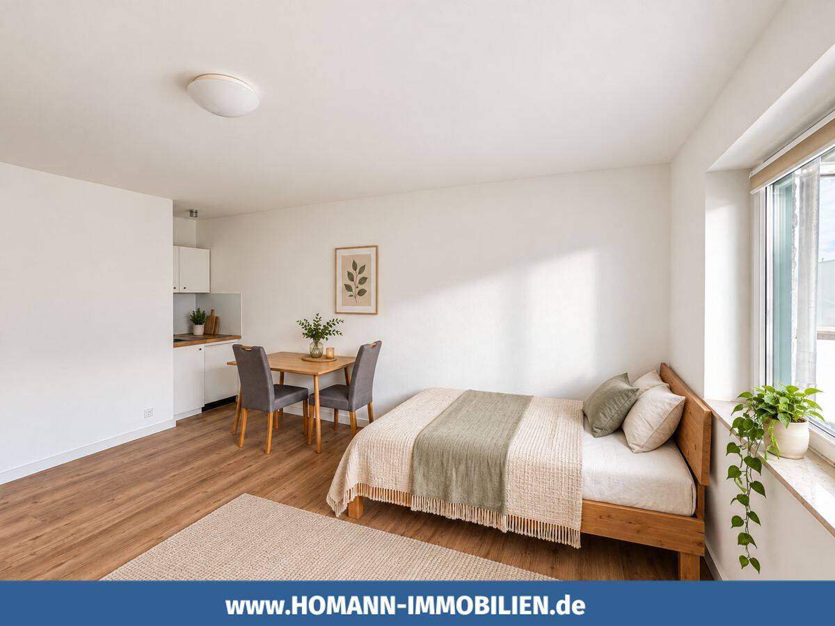 Frisch renovierte Einzimmerwohnung mit Balkon am Aasee – sofort bezugsfrei!, 48151 Münster (Aaseestadt Centrum Geist)