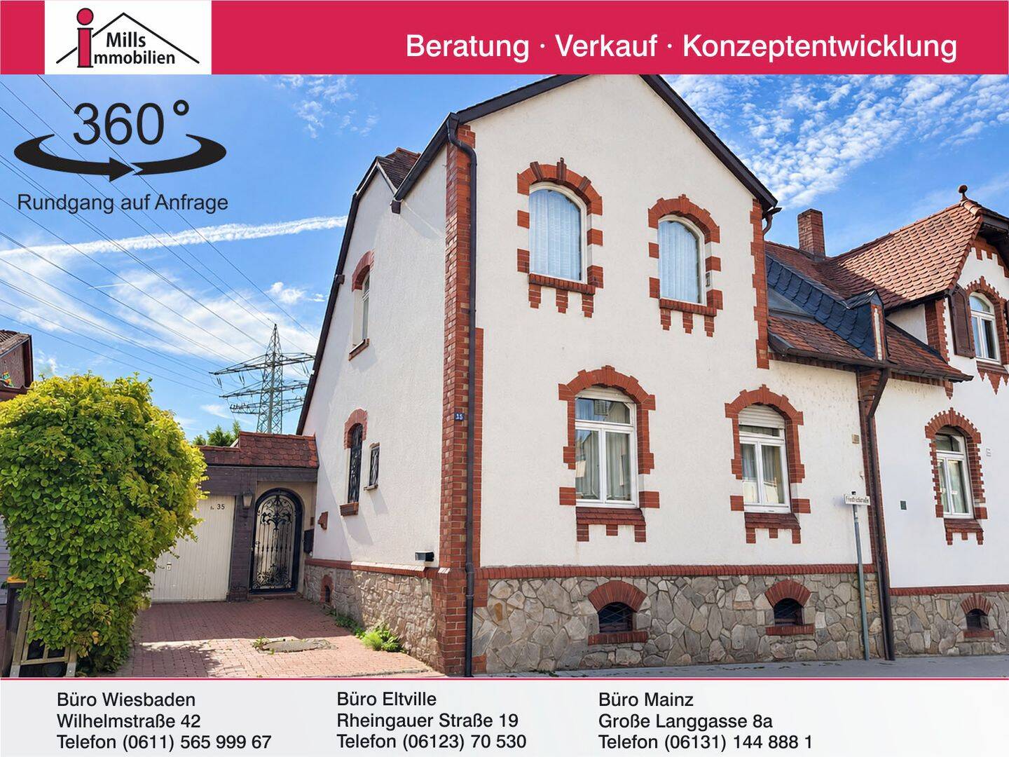 Viel Platz und besonderer Charme – Doppelhaushälfte in begehrter Lage von Eltville, 65343 Eltville am Rhein