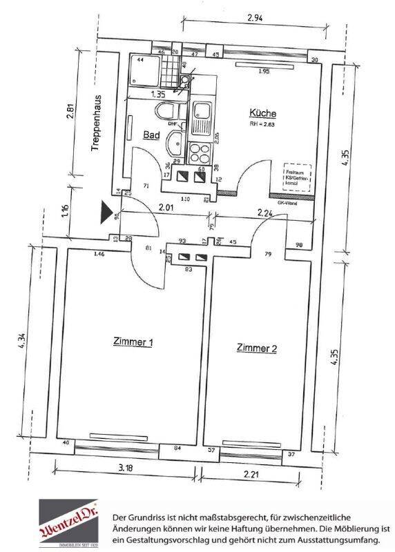 Schöne 1,5 Zimmerwohnung zur Miete in Hamburg-Barmbek Wentzel-Dr, 22307 Hamburg (Hamburg-Nord Barmbek-Nord)