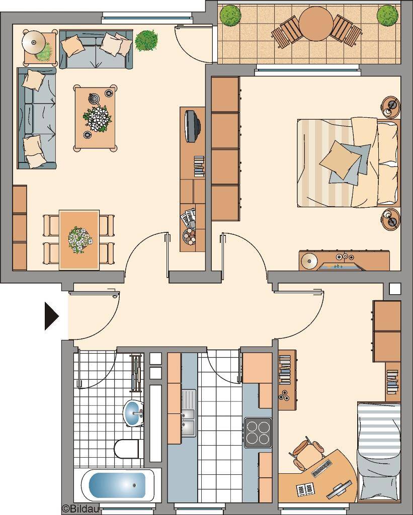 Erdgeschoss, Balkon und ein modernes Duschbad (ebenerdig) Was will man mehr, 45889 Gelsenkirchen (Bismarck)