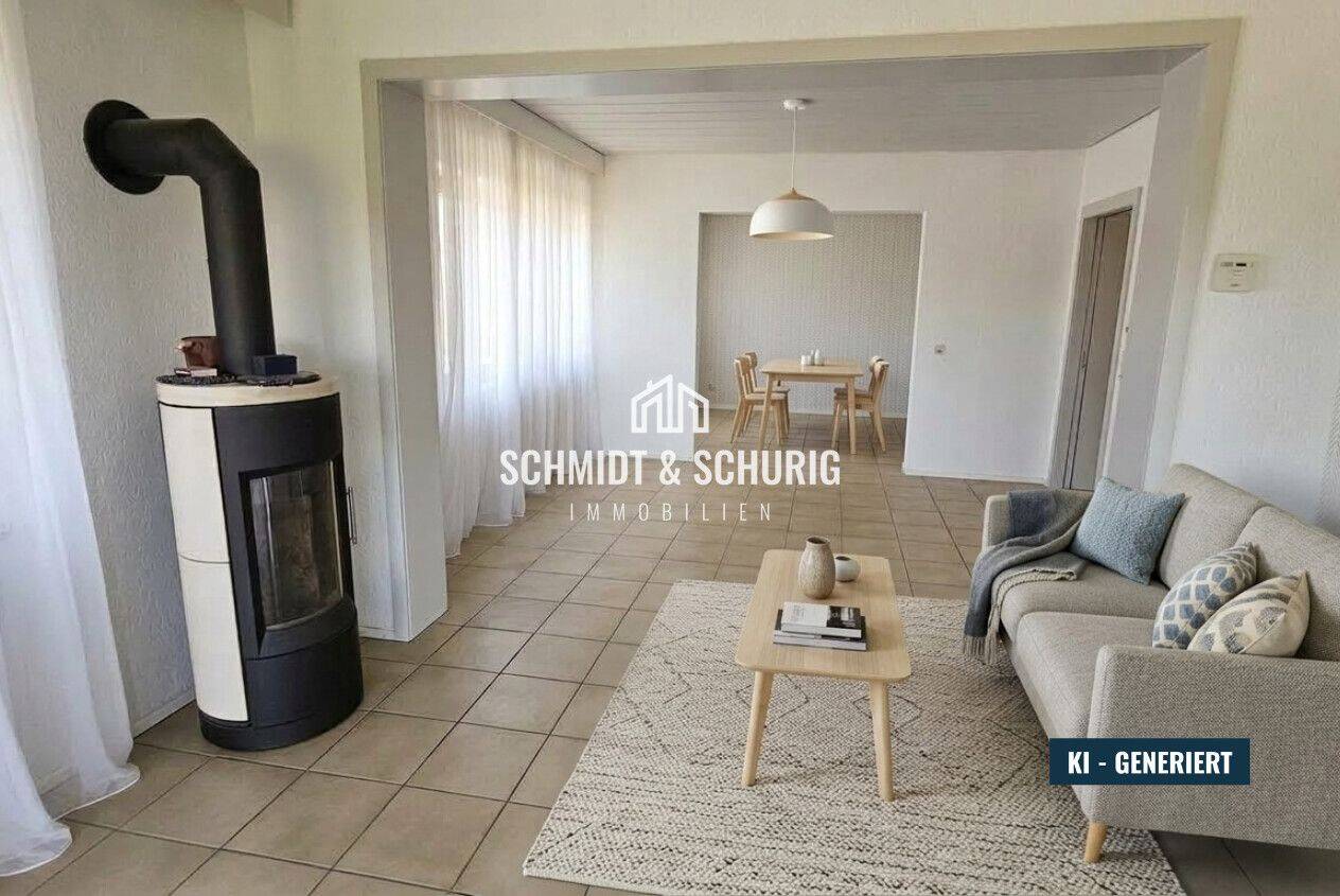 Großzügige Erdgeschosswohnung mit Garten, Balkon und Kamin in Kraichtal-Bahnbrücken, 76703 Kraichtal