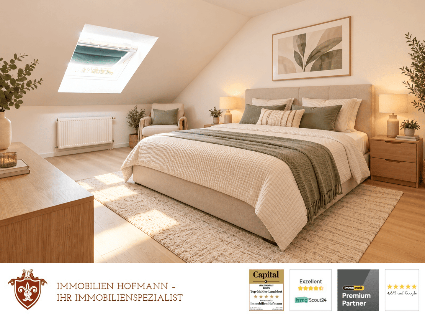 Neu renoviert & modernisiert – stilvolle 2-Zimmer-Dachgeschosswohnung mit Balkon, 84100 Niederaichbach
