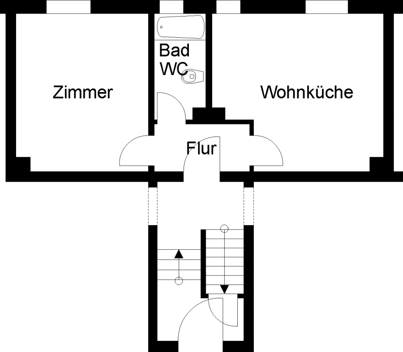 Charmante 2-Zimmer-Etagenwohnung in Herford  36,5 m², vielseitig und abwechslungsreich, 32052 Herford