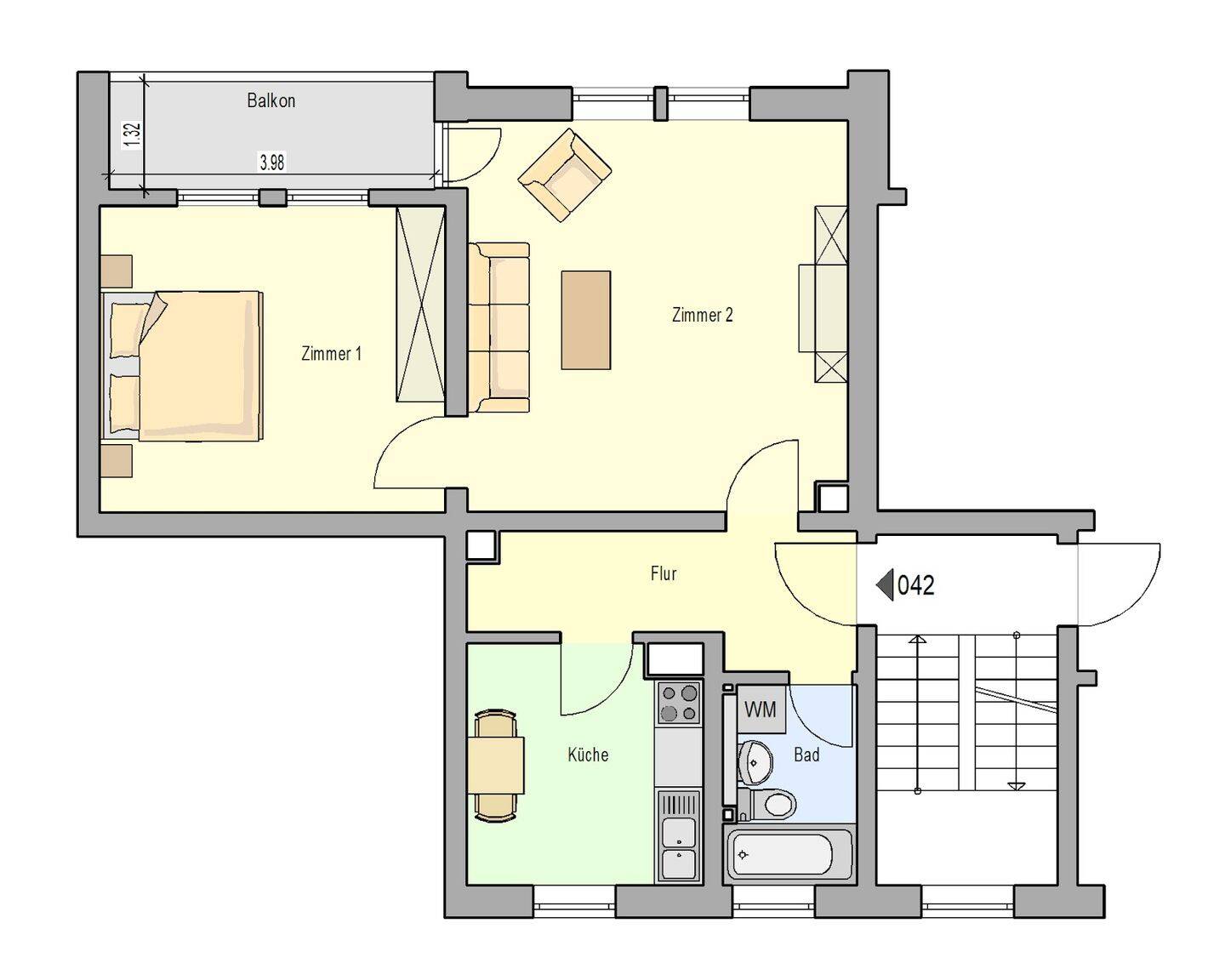 Attraktive 2 Zimmer Wohnung in Nürnberg, 90443 Nürnberg