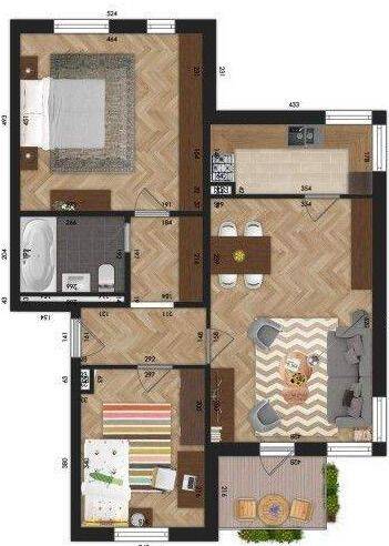 3-Zimmer-EG-Wohnung mit Terrasse-Burg-Ost (J.-Brahms -Str. 22/46), 39288 Burg