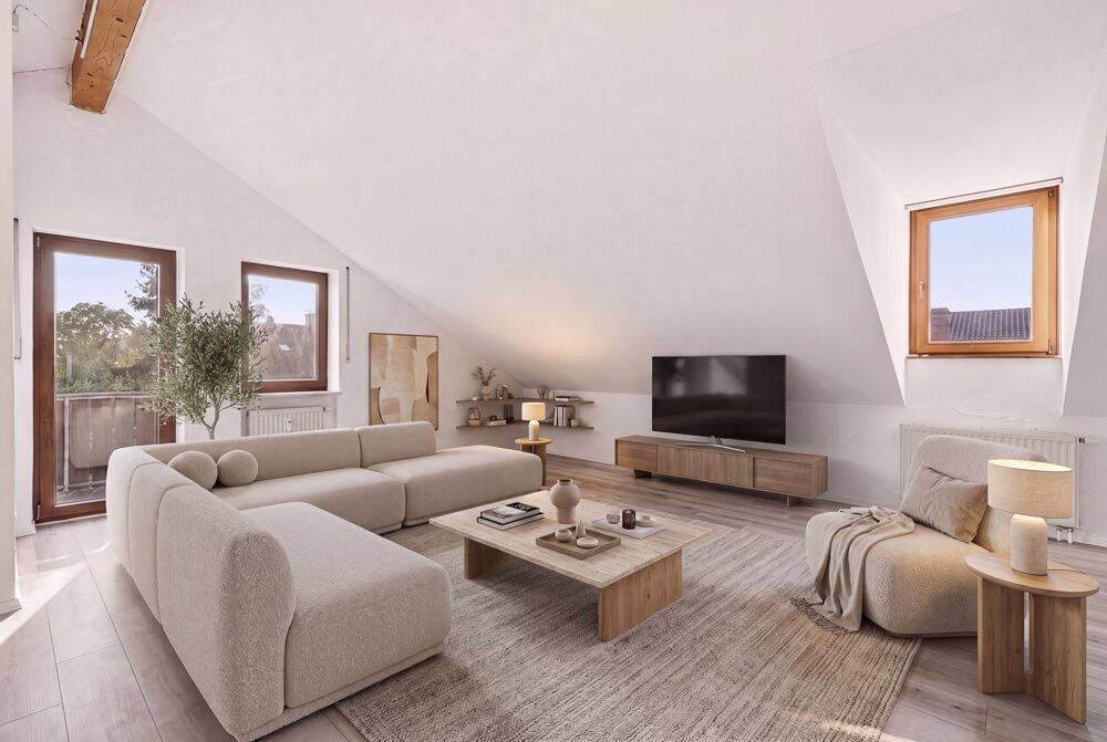 Helle 2-Zimmer-Dachgeschosswohnung mit Hobbyraum und Duplexparker, 80999 München (Allach-Untermenzing)