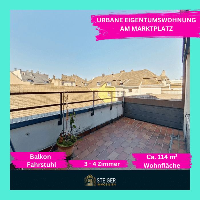 Gewerbe oder Wohnen in Herten am Marktplatz | Balkon + Fahrstuhl warten auf Sie!, 45699 Herten