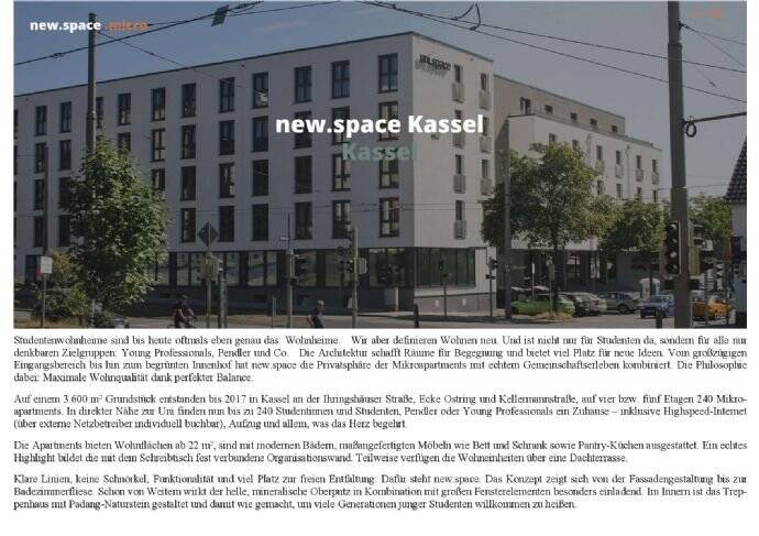 1Zi-App., Nähe Uni, Städt.Kliniken, UniSpace, 34125 Kassel