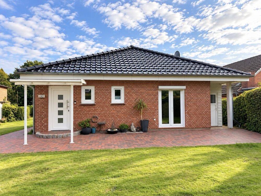 Einziehen & wohlfühlen – Bungalow mit Wintergarten & Doppelcarport in Pahlen zu vermieten, 25794 Pahlen