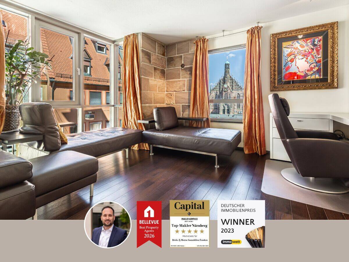 Direkt am Nürnberger Hauptmarkt: Einzigartige Luxus-Wohnung mit zwei Balkonen und zwei Stellplätzen, 90403 Nürnberg (Gleißbühl Lorenz Sebald)