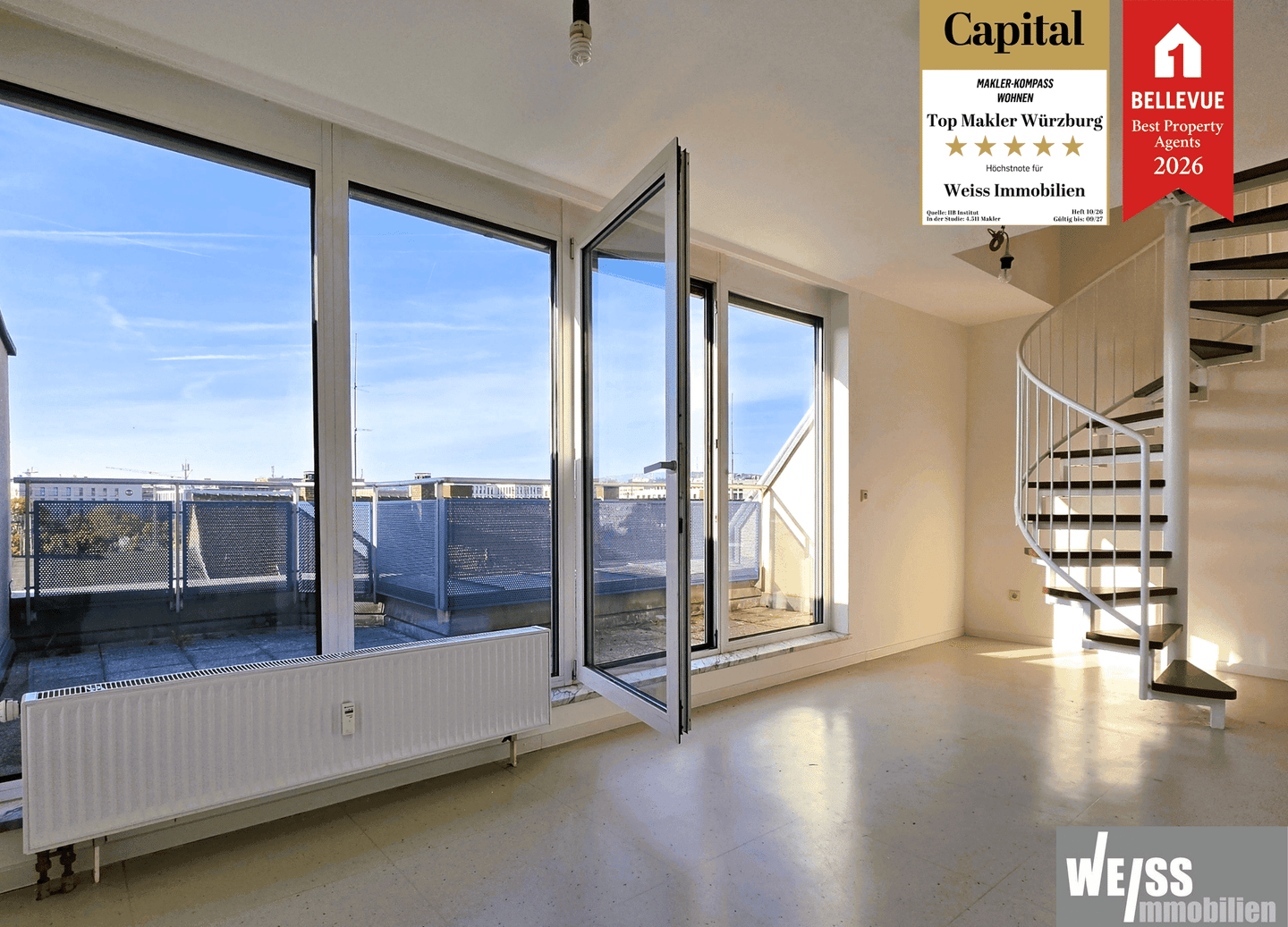 Leerstehende 2-Zimmer Wohnung über 2 Etagen mit großem Potenzial, 97080 Würzburg (Altstadt Dürrbachau Grombühl Oberdürrbach Unterdürrbach)