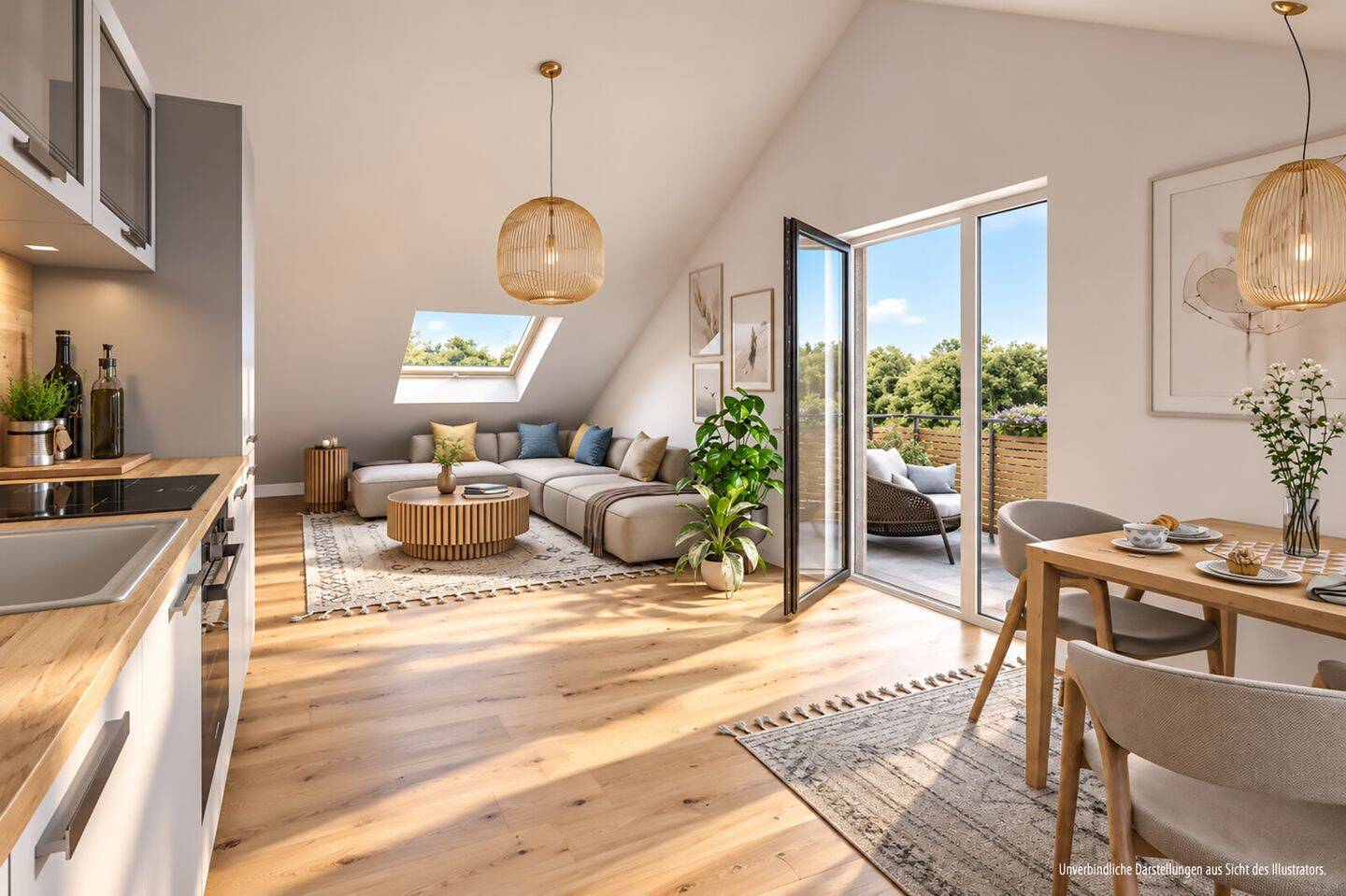 Helle 2-Zimmer-Dachgeschoßwohnung mit Tageslichtbad und Süd-West-Balkon, 83607 Holzkirchen