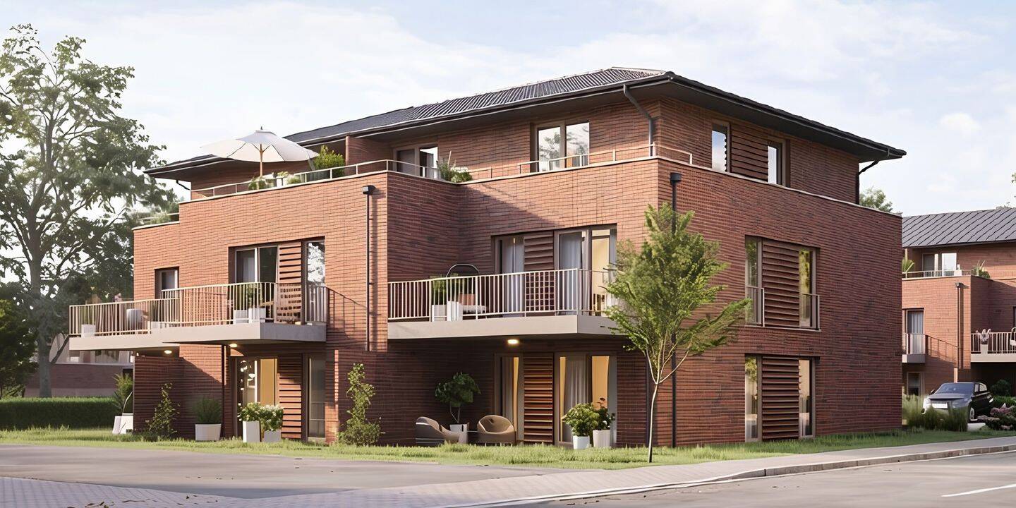 Neubau! KFW 55! Moderne Erdgeschoss-Wohnung mit Terrasse, Garten, im 8-Familienhaus in Südlohn, 46354 Südlohn