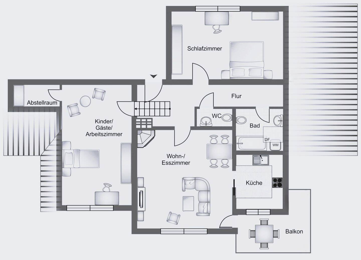 Eine etwas andere Dachgeschosswohnung, Atelier, Kamin, Balkon….Garage, 58675 Hemer