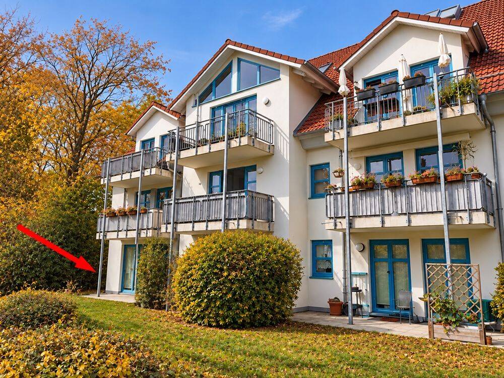 Sofort FREI Brandis: Gepflegte ETW, zentral im Grünen, Wohnkomfort mit 2 Terrassen und TG-Stellplatz, 4821 Brandis