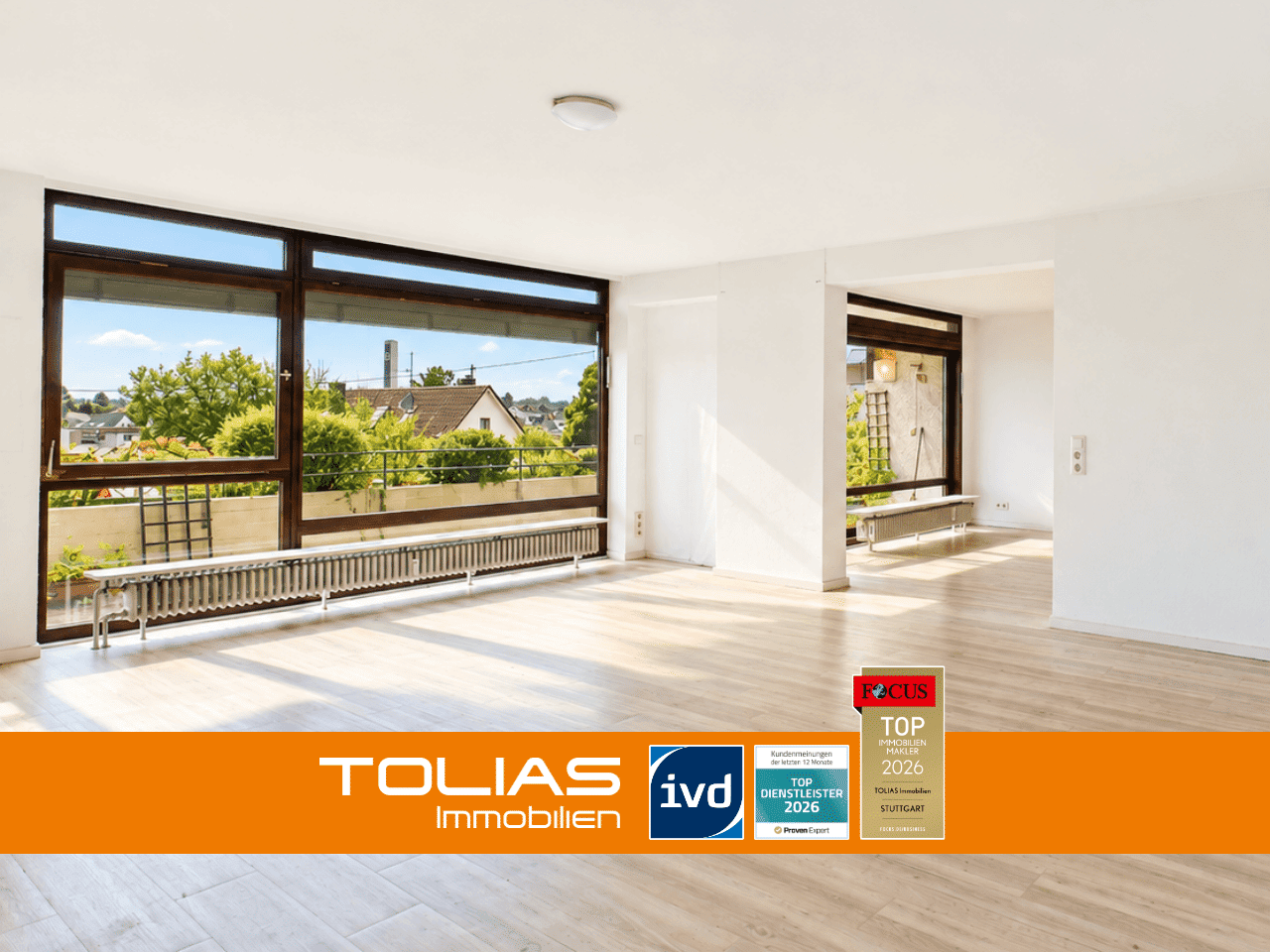 Panorama und Platz – Großzügige 4-Zimmer-Wohnung mit Südbalkon und Garage in Korntal, 70825 Korntal-Münchingen