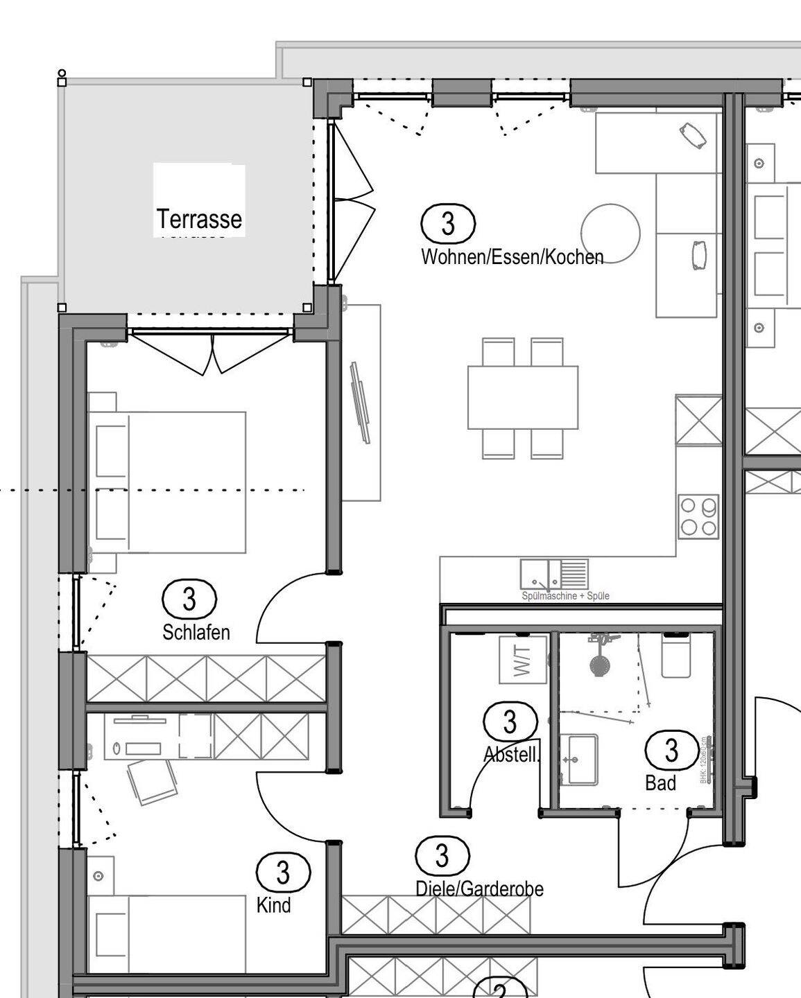 3-Zimmer-Wohnung mit Terrasse/Garten zum Erstbezug (Neubau), 94447 Plattling