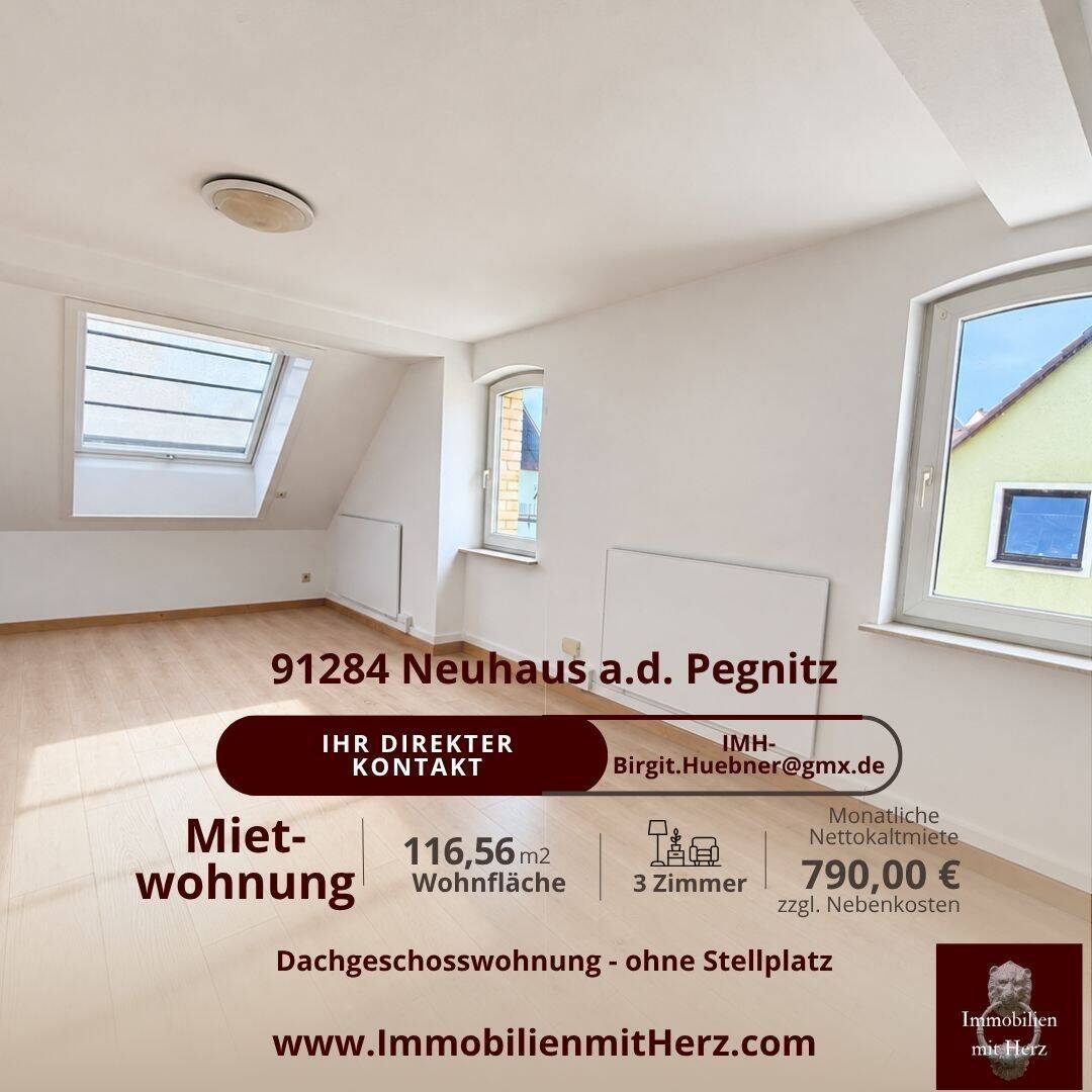 Dachgeschosswohnung zur Miete – Für Menschen mit Platzbedarf, 91284 Neuhaus a.d. Pegnitz