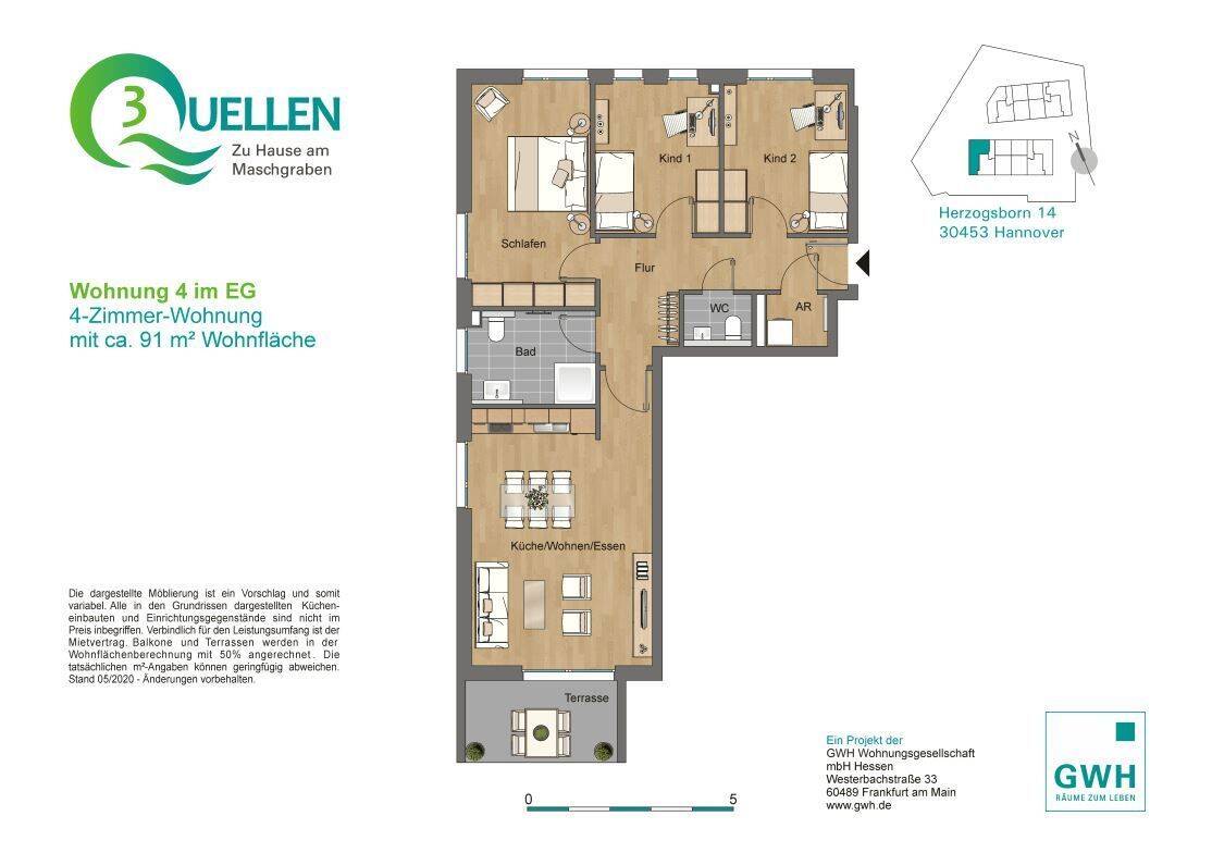 Großzügige 4 Zi.-Whg. in Hannover-Ahlem, 30453 Hannover
