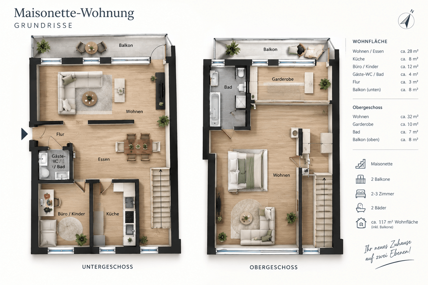 Massionette-Apartment mit 2 Balkonen in Chemnitz Sonnenberg, 9130 Chemnitz (Hilbersdorf Sonnenberg Yorckgebiet Zentrum)