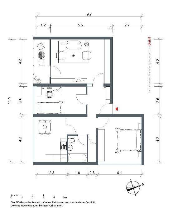 3-Zimmer-Wohnung in Kreuztal, 57223 Kreuztal