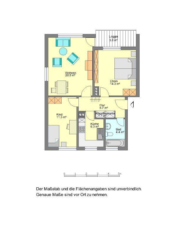 Helle 3-Zimmer-Etagenwohnung in Herford  66 m² mit Tageslichtbad, 32049 Herford
