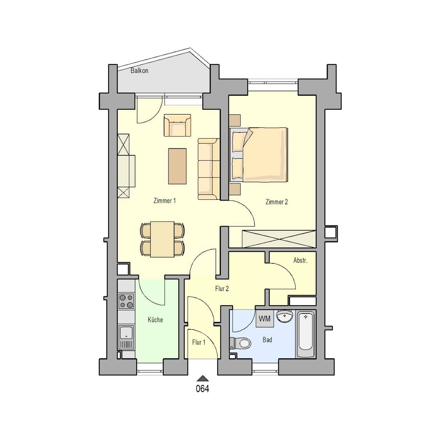Schöne-2-Zimmer-Wohnung im Erdgeschoss, 90453 Nürnberg