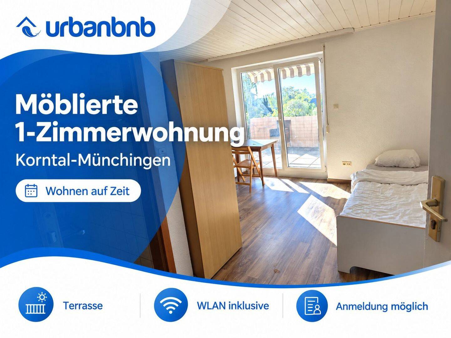 Wohnen auf Zeit Korntal – Apartment mit Terrasse, 70825 Korntal-Münchingen