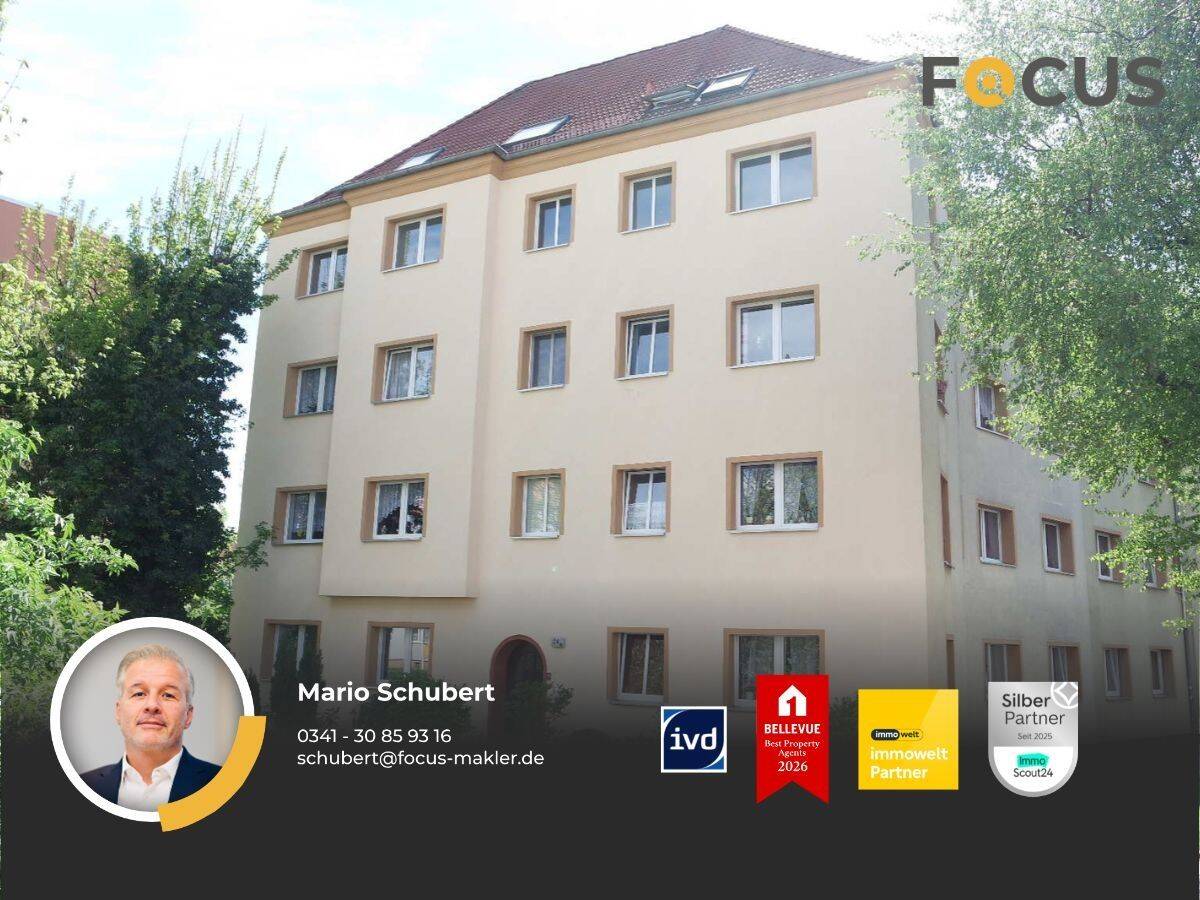Eutritzsch – sonnige 2-Raum-Dachgeschosswohnung in ruhiger Lage mit Duschbad, 4129 Leipzig (Eutritzsch)