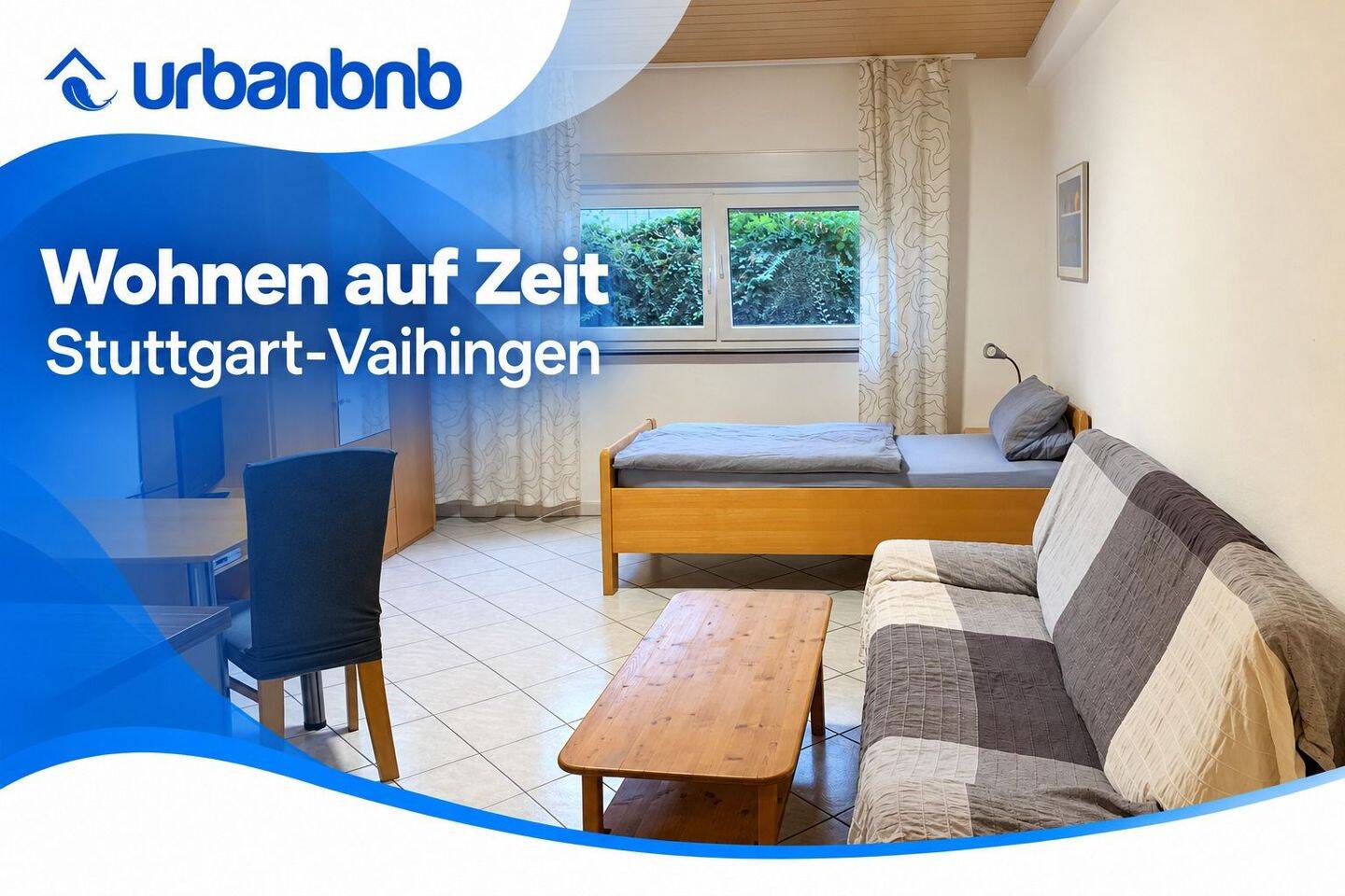 Möblierte 1-Zimwhg. Stuttgart Vaihingen – flexibel mieten, 70565 Stuttgart (Dürrlewang Fasanenhof Möhringen Rohr Vaihingen)