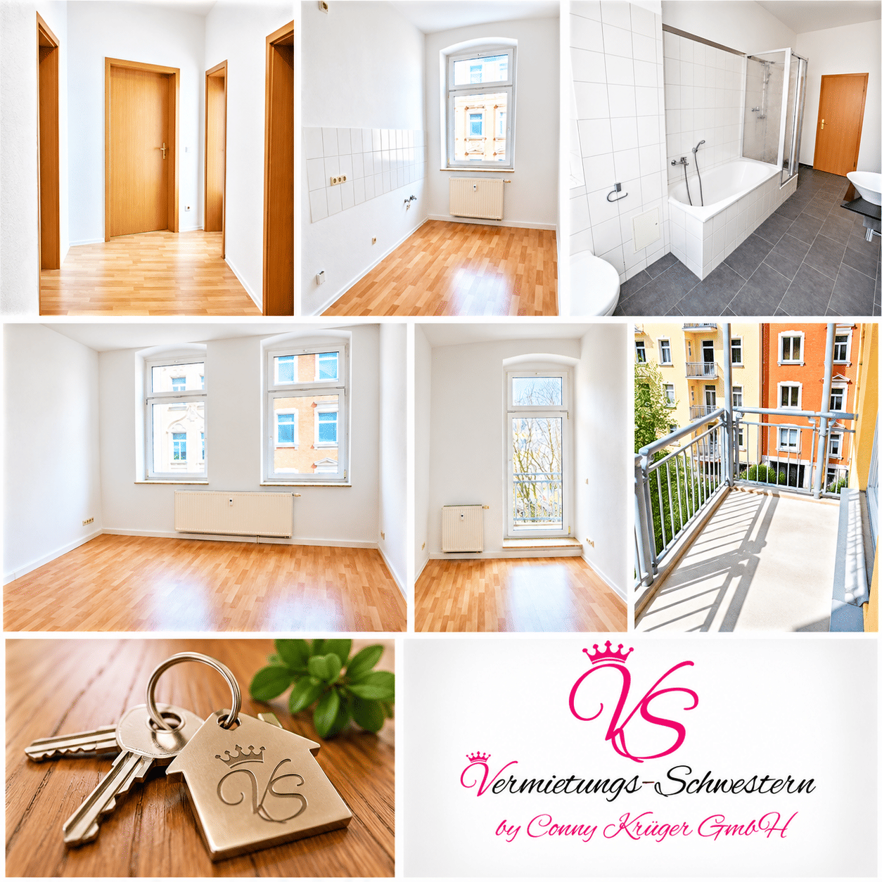 WG-geeignet 3-Zimmer-Wohnung mit Balkon in Chemnitz, 9130 Chemnitz (Hilbersdorf Sonnenberg Yorckgebiet Zentrum)