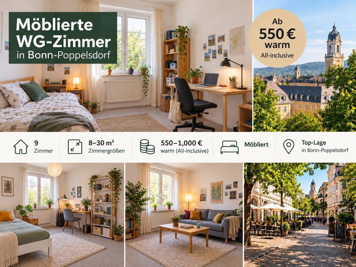 Möblierte WG-Zimmer in Bonn-Poppelsdorf, 53115 Bonn